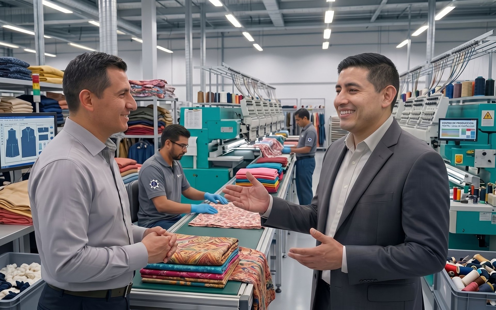 Equipo revisa inventario en bodega con una tablet